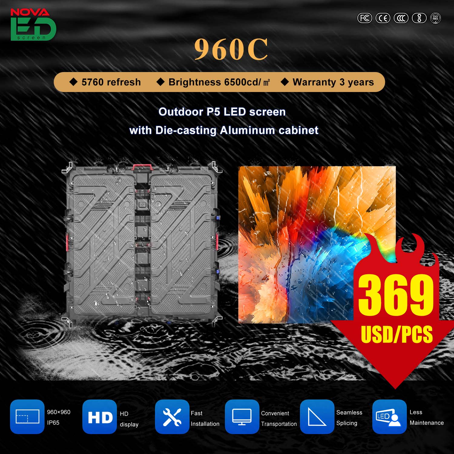  p5 outdoor High Brightness Display Screen for outdoor wall