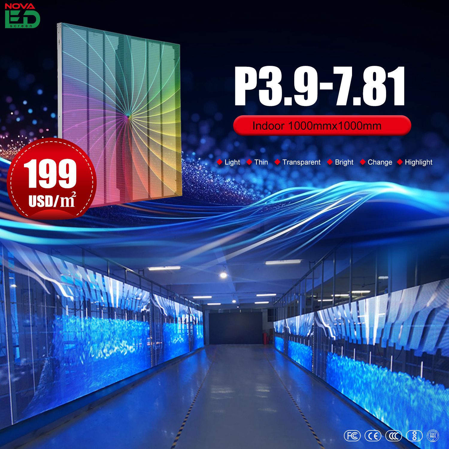P3.9-7.81 Indoor transparent screen
