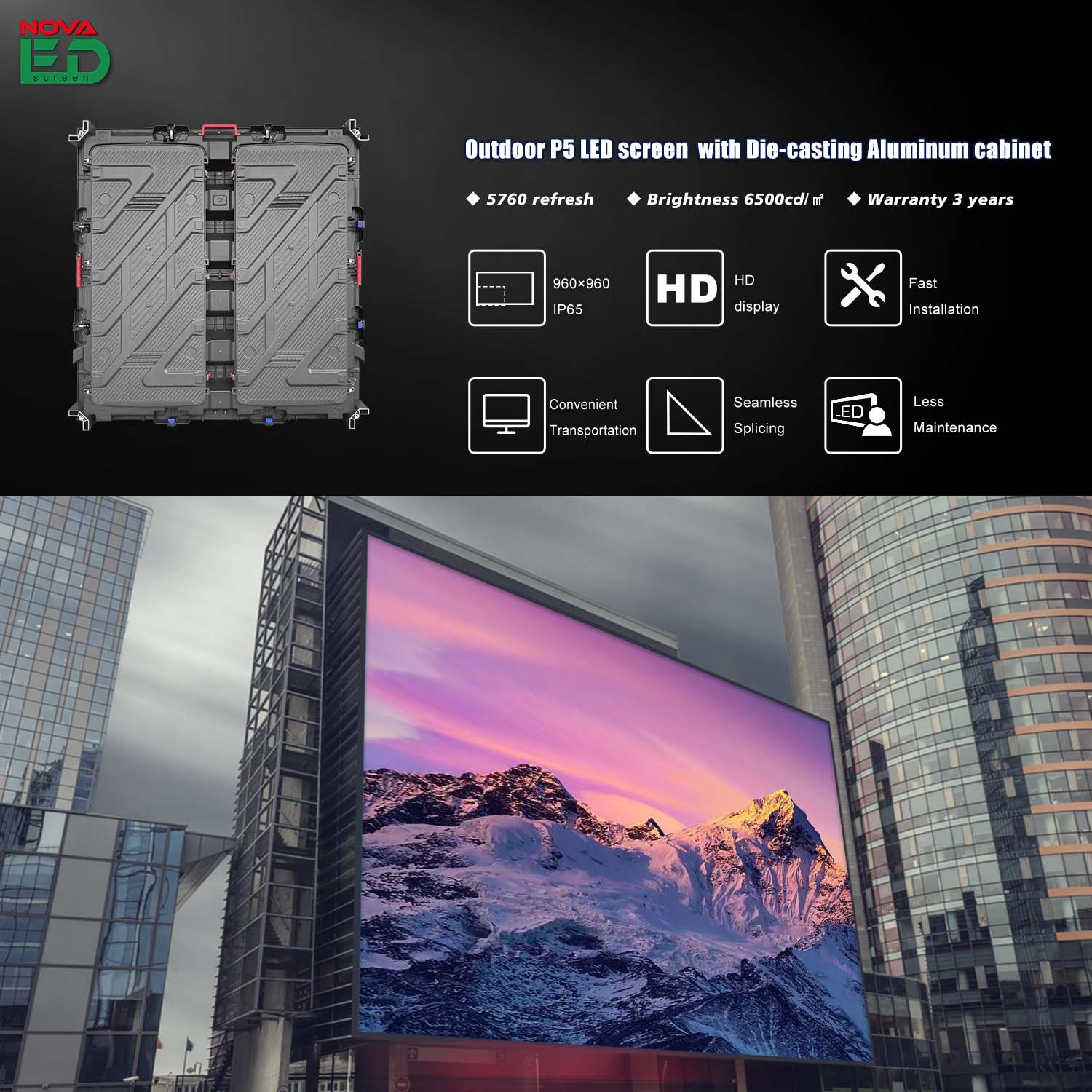  p5 outdoor High Brightness Display Screen for outdoor wall